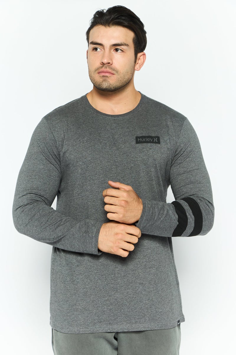 Men Sportswear Fit Long Sleeves Training T-Shirt, Grey Heather