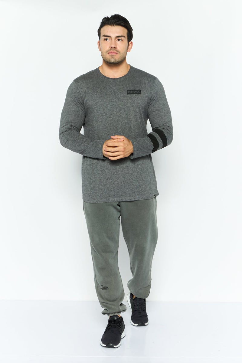 Men Sportswear Fit Long Sleeves Training T-Shirt, Grey Heather