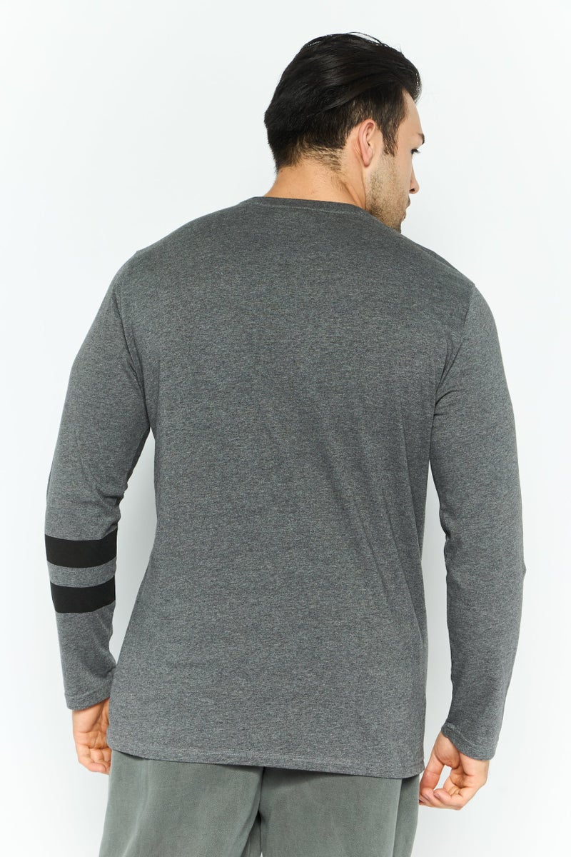 Men Sportswear Fit Long Sleeves Training T-Shirt, Grey Heather