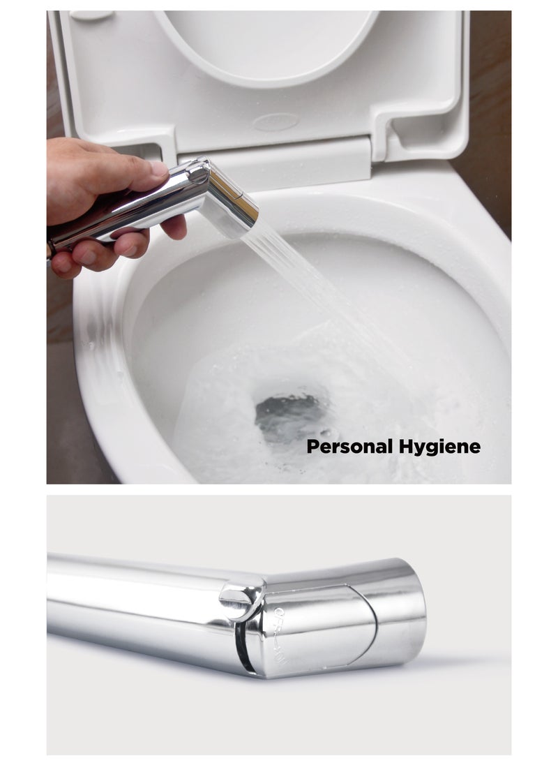 INNOV In Mecca Travel Shattaf set. Handheld Bidet Sprayer for Toilet, Standard Muslim Shower Set. Faucet diverter, 3M Shattaf Hose, cleaning water wipes included.  - Image 4