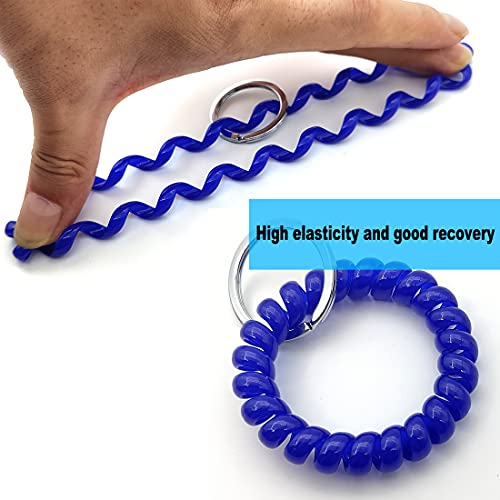 YAKA 20PCS Mix-colour Plastic Stretchable Spring Coil Key Chain-Spiral Coil Wrist Keychain for Office, Workshop, Shopping Mall, Sauna and Outdoor Activities Place (4) - Image 3