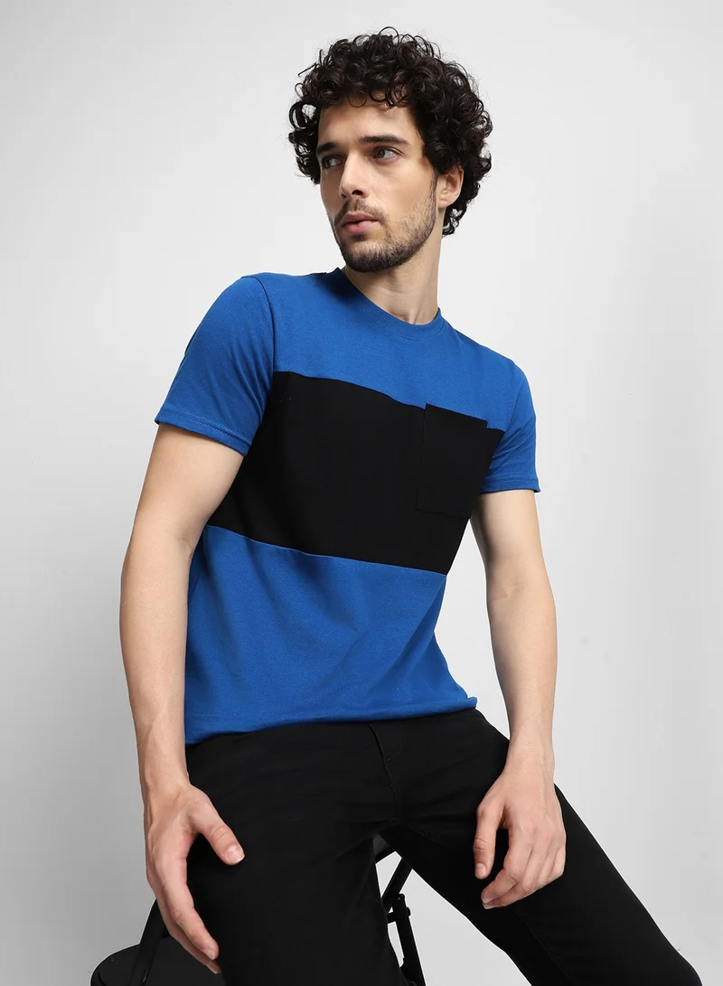 Dennis Lingo Blue T-Shirt for Men, 100% Cotton, Regular Fit