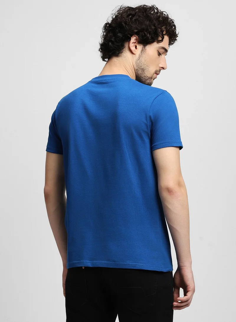 Dennis Lingo Blue T-Shirt for Men, 100% Cotton, Regular Fit