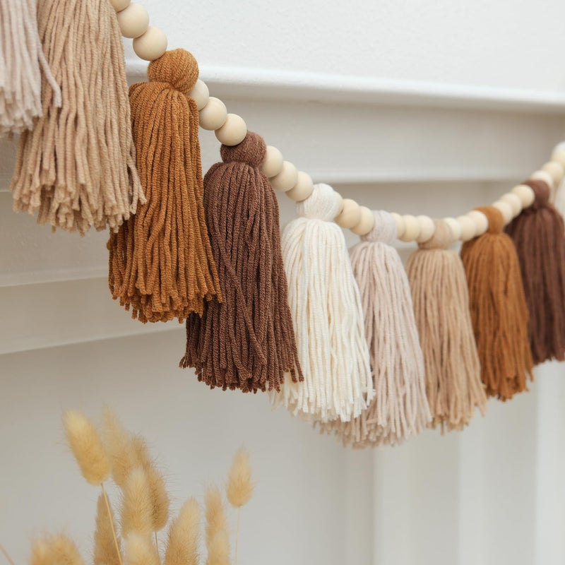 DCJHFJ Boho Tassel Garland Terracotta Rainbow Western Banner Tassels Wall Hanging for Dorm Room Classroom Nursery Kids Bedroom Decor - Image 2