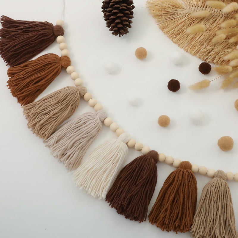 DCJHFJ Boho Tassel Garland Terracotta Rainbow Western Banner Tassels Wall Hanging for Dorm Room Classroom Nursery Kids Bedroom Decor - Image 4