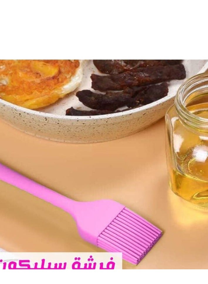فرشاة زيت الشواء من السيليكون متعدد الألوان قطعتين - Image 2