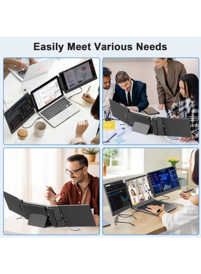 14-Inch Triple Laptop Screen Extender, Ultra-Slim FHD 1080P Portable Monitor, Plug & Play, Compatible with Windows/Mac/Android - Image 5