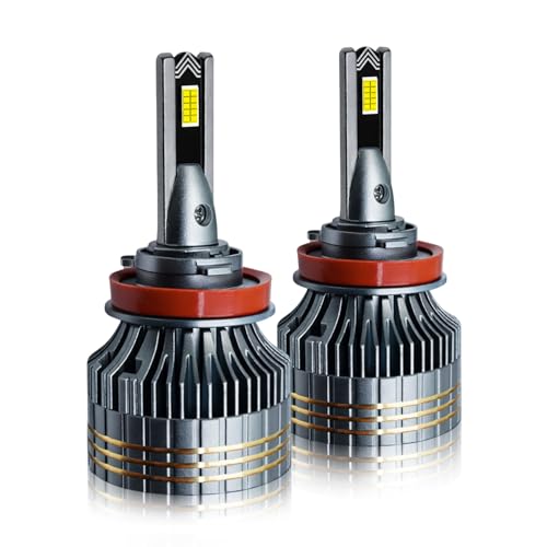 Carzex® Crystal Eye H8 LED Fog Light Bulbs, 150W 12,000 Lumens Super Bright 6500K Cool White LED Headlight Conversion Kit for Cars, 75W Each, Pack of 2, Automotive Grade, 1 Year Warranty X4 Series - Image 1