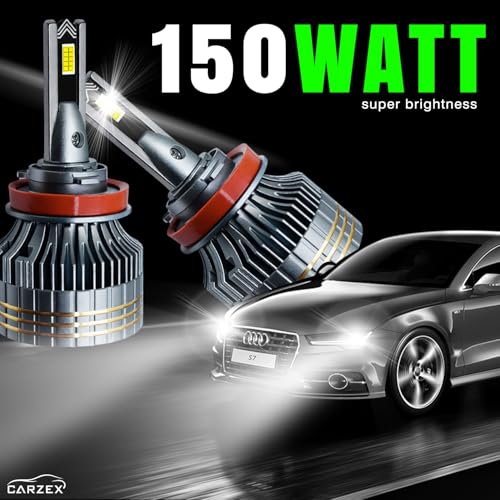 Carzex® Crystal Eye H8 LED Fog Light Bulbs, 150W 12,000 Lumens Super Bright 6500K Cool White LED Headlight Conversion Kit for Cars, 75W Each, Pack of 2, Automotive Grade, 1 Year Warranty X4 Series - Image 5