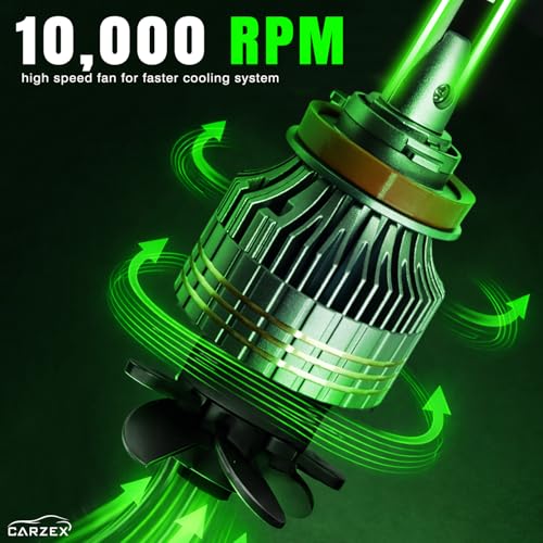 Carzex® Crystal Eye H8 LED Fog Light Bulbs, 150W 12,000 Lumens Super Bright 6500K Cool White LED Headlight Conversion Kit for Cars, 75W Each, Pack of 2, Automotive Grade, 1 Year Warranty X4 Series - Image 4