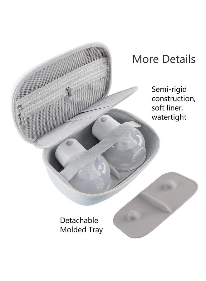 Gowing Wearable Breast Pumps Carrying Bags, Hard Shell Case with Removable Tray, Watertight Breast Pump Storage Bag Compatible with Most of Wearable Breast Pumps, Holds 2 Pumps