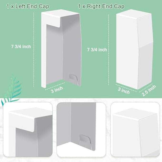 2 PCS METAL END CAPS FOR BASEBOARD HEATER COVERS, LEFT AND RIGHT END CAP, STAINLESS STEEL BASEBOARD COVERS END CAPS FIT MOST BASEBOARD HEATERS FOR HYDRONIC WATER SYSTEMS GAS HEATER (POLYGON) - Image 2