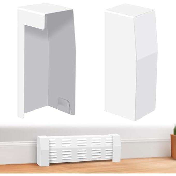 2 PCS METAL END CAPS FOR BASEBOARD HEATER COVERS, LEFT AND RIGHT END CAP, STAINLESS STEEL BASEBOARD COVERS END CAPS FIT MOST BASEBOARD HEATERS FOR HYDRONIC WATER SYSTEMS GAS HEATER (POLYGON) - Image 1