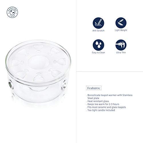 DANCING LEAF Dancing Leaf Calido Glass Tea Pot Warmer | Heat Resistant Borosilicate Glass  - Image 4