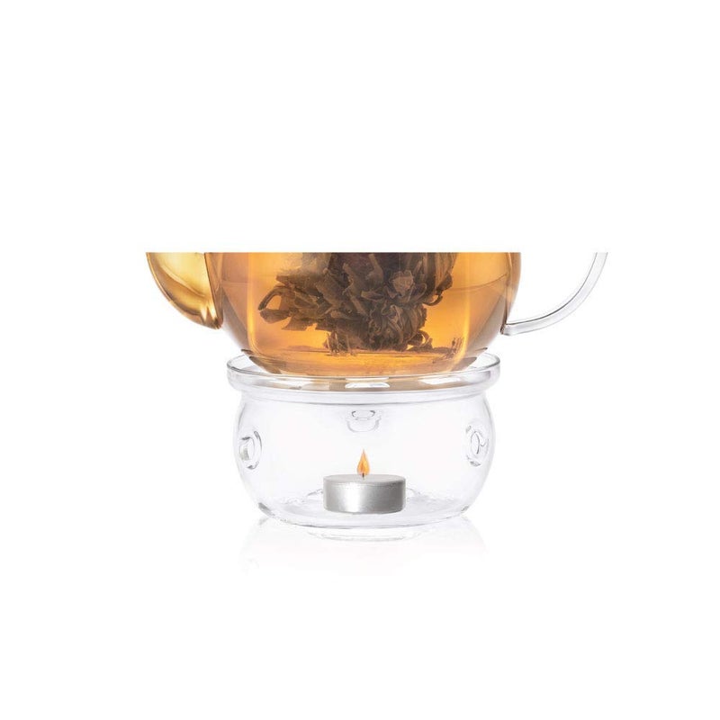 DANCING LEAF Dancing Leaf Calido Glass Tea Pot Warmer | Heat Resistant Borosilicate Glass  - Image 1