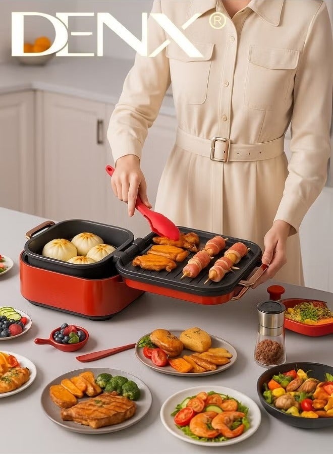 Denx 1800W 2.5L Multifunction Electric Grill with Adjustable Thermostat and Sauce Tray - Image 3