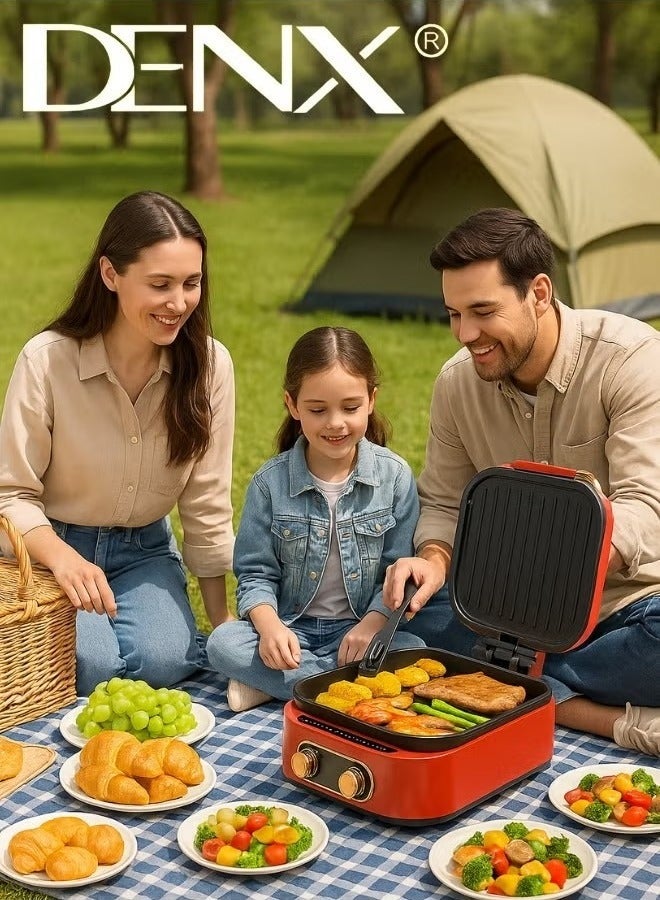 Denx 1800W 2.5L Multifunction Electric Grill with Adjustable Thermostat and Sauce Tray - Image 1