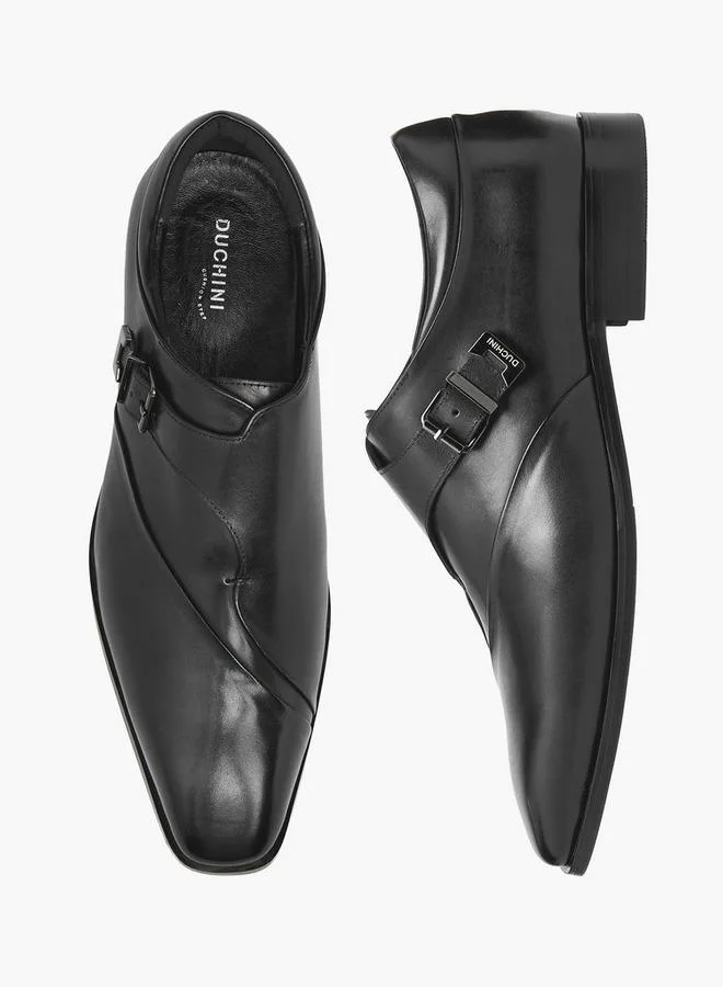 دوتشيني Men Buckled Leather Monk Shoes