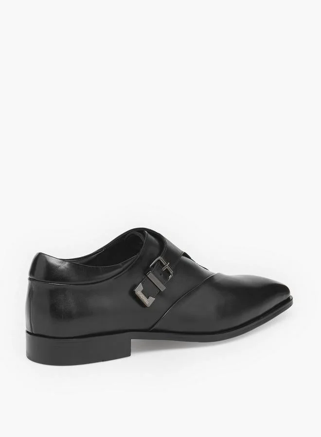 دوتشيني Men Buckled Leather Monk Shoes