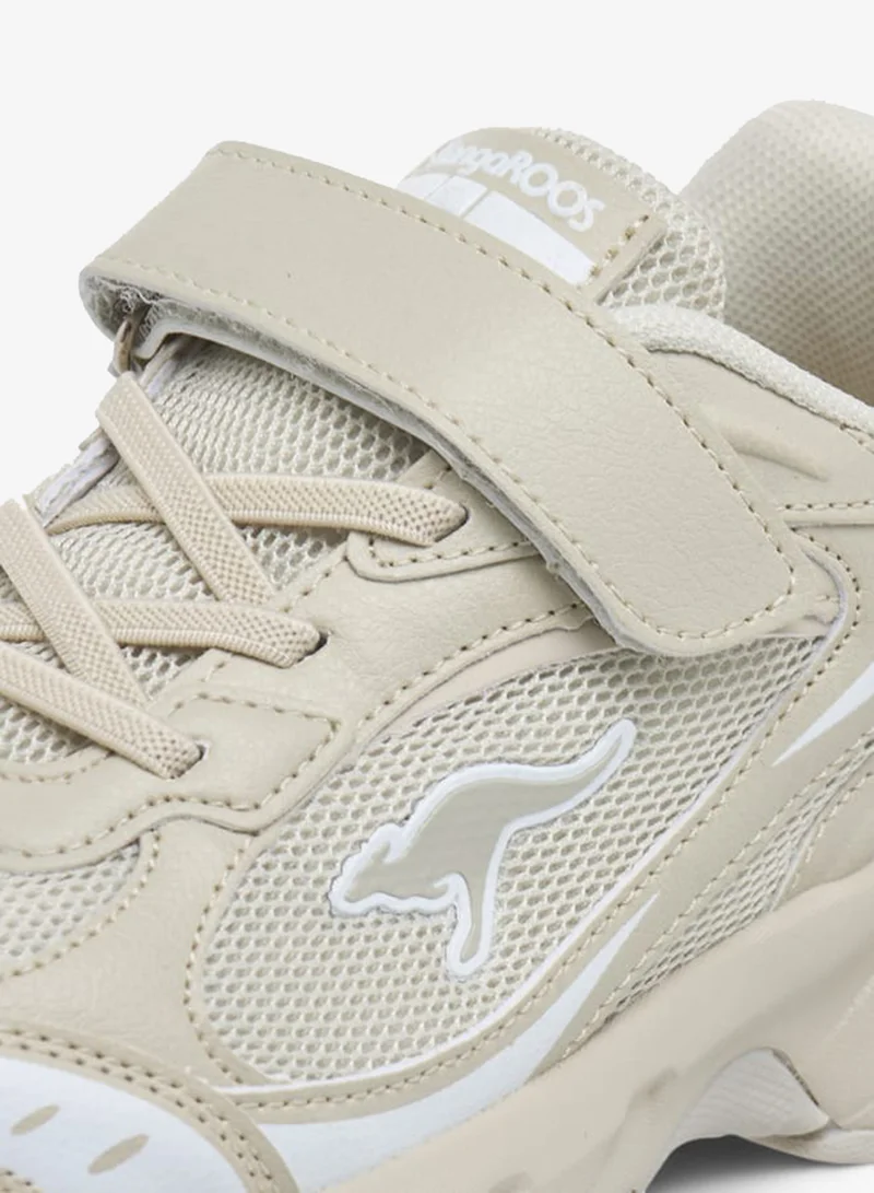 kangaROOS BEIGE Girls Logo Detail Sports Shoes With Hook And Loop Closure for Women | Best Price UAE