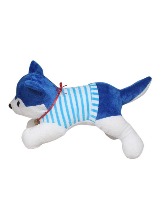 Tickles Blue Cute Soft Stuffed Plush Animal Dressed Laying Husky Dog (Color:Blue Size:32 Cm) (Made In India) - Image 4