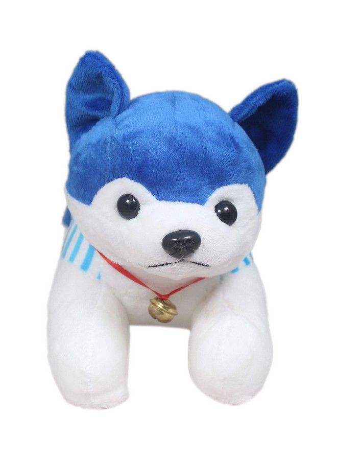 Tickles Blue Cute Soft Stuffed Plush Animal Dressed Laying Husky Dog (Color:Blue Size:32 Cm) (Made In India) - Image 5