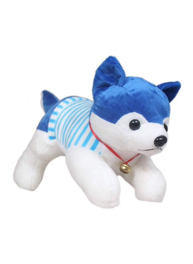 Tickles Blue Cute Soft Stuffed Plush Animal Dressed Laying Husky Dog (Color:Blue Size:32 Cm) (Made In India) - Image 3