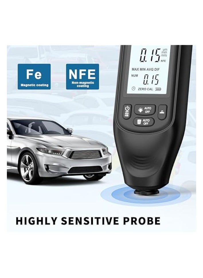 PROMASS - Paint Thickness Gauge, Smart Car Paint Testing Meter 0-2000um Measuring Range, High-precision 1um FE/NFE Coating Measurement - Image 1