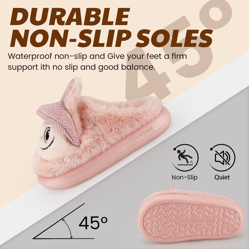 Lucky Kids Cartoon Slippers for Kids, Funny Animal House Shoes with Non-Slip Sole, Cozy Plush Indoor Comfort Footwear for Boys and Girls - Image 4