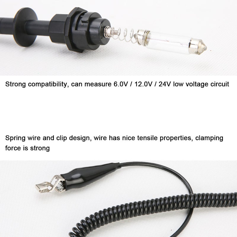 Car Test Pen 6.0V/12.0V/24V Hook Design One-hand Operation - Strong Compatibility Electric Measuring Pen for Automobile Low Voltage Circuit Testing - Image 3
