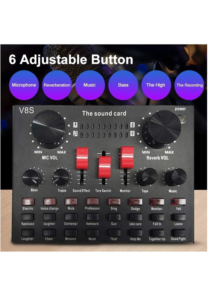 Lixada Multi-functional Live Sound Card BM800 Microphone Set Audio Recording Equipments (Black) - Image 2