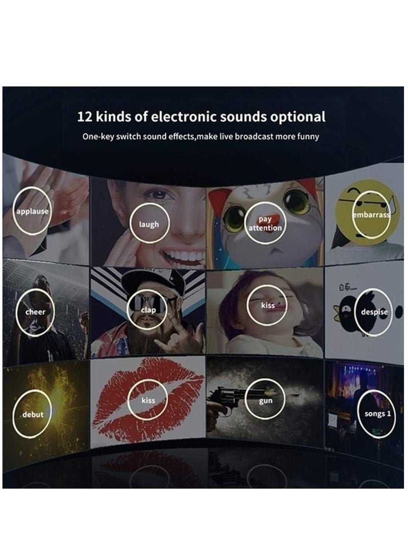 Lixada Multi-functional Live Sound Card BM800 Microphone Set Audio Recording Equipments (Black) - Image 5