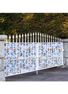 MAHIRA POLYGLOBAL LLP MAHIRA Polypropylene Gate Sheet Car Parking Sheet Grill Sheet Gate Covering Sheet Balcony Safety Sheet Privacy Sheet Multicolor Flower Printed Design UV Resistant 4 feet x 10 feet  - Image 1