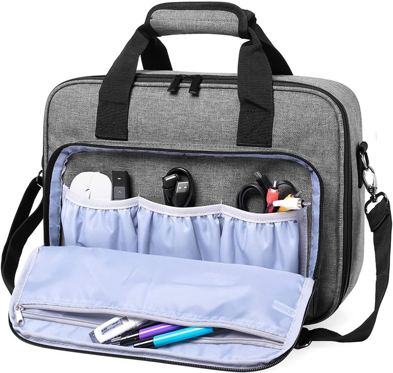 Hosoncovy Projector Carrying Case with Accessories Pockets Projector Travel Bag Projector Storage Bag Projector Organizer Projector Carrier for Epson/BenQ/ViewSonic and Other Brand Projector - Image 4