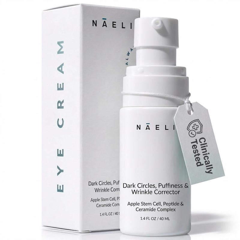 NAELI Eye Cream for Dark Circles, Puffiness & Wrinkles with Anti Aging Apple Stem Cell & Peptide Complex - Reduces Fine Lines, Diminishes Bags & Restores Under Eye, 1.4 oz - Image 2
