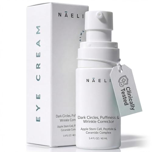 NAELI Eye Cream for Dark Circles, Puffiness & Wrinkles with Anti Aging Apple Stem Cell & Peptide Complex - Reduces Fine Lines, Diminishes Bags & Restores Under Eye, 1.4 oz - Image 1