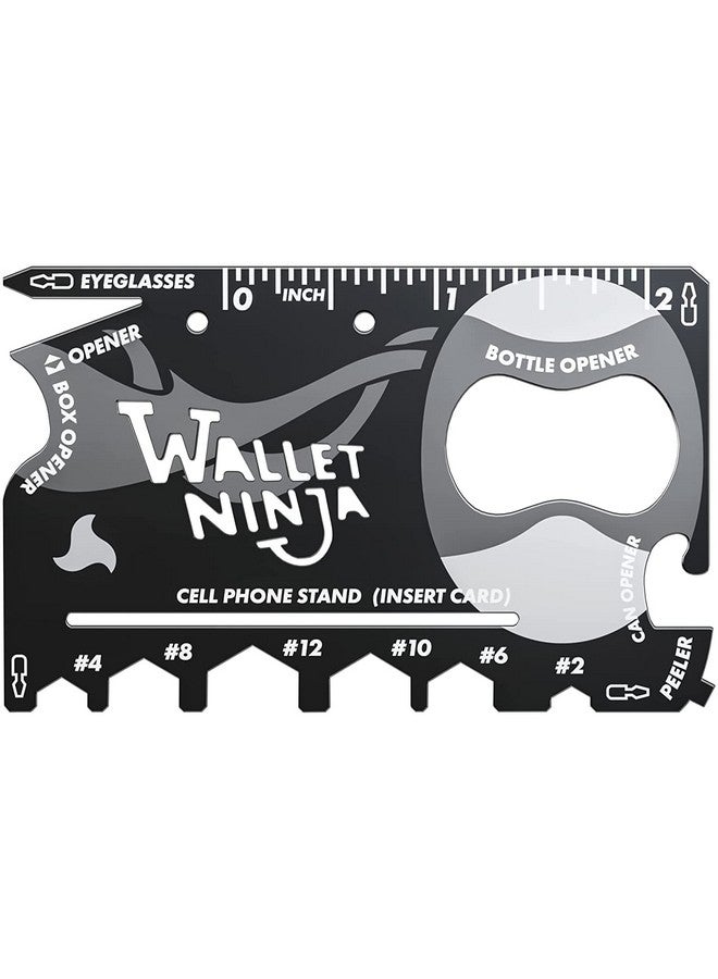 Prostuff.in Wallet Ninja 18 in 1 Multi-purpose Credit Card Size Pocket Tool, Black color, 1 Pcs - Image 1