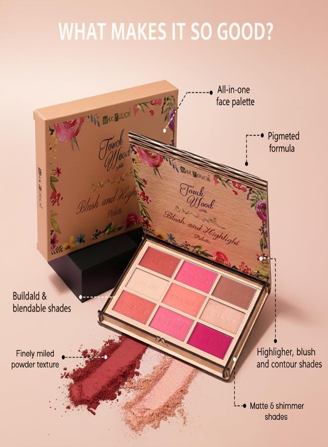 ماكس تاتش مجموعة أحمر الخدود والإضاءة من سلسلة Mxtouch Touch Wood، 9 ألوان، أصباغ حريرية لإطلالة لامعة تدوم طويلاً #2509 (#02) - Image 2