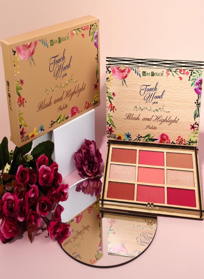 ماكس تاتش مجموعة أحمر الخدود والإضاءة من سلسلة Mxtouch Touch Wood، 9 ألوان، أصباغ حريرية لإطلالة لامعة تدوم طويلاً #2509 (#02) - Image 4