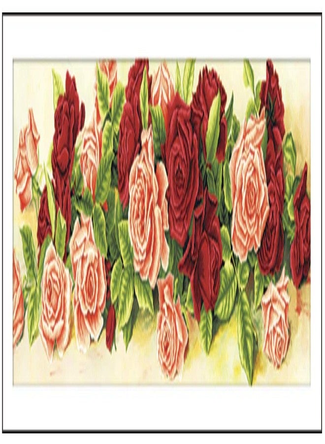 iDream Home Decoration 5D Diamond Painting Rhinestone Rose Flower DIY Mosaic Wall Decor (70cm x 28cm) -Sparkling, Handmade, Elegant Interior Decoration for Living Room & Bedroom - Image 1