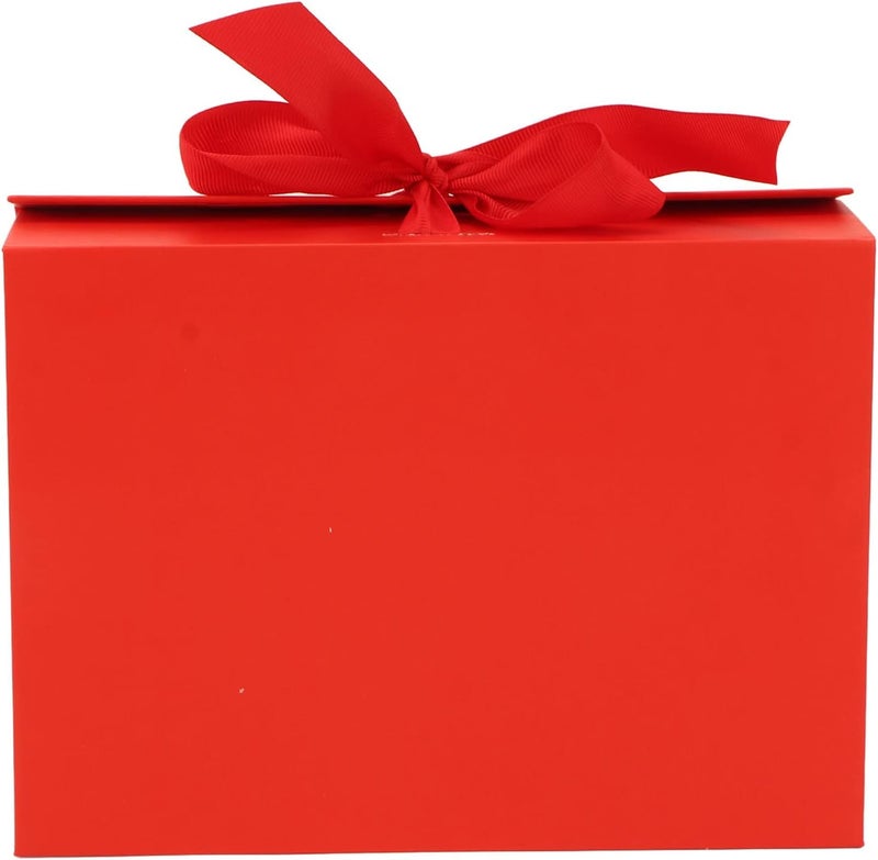 كلاراكو صناديق تغليف هدايا قابلة للطي وإعادة الاستخدام من كلاركو مع شريط لتخزين المجوهرات والحلوى والشموع والعطور، متينة وسهلة التجميع (أحمر) - Image 1