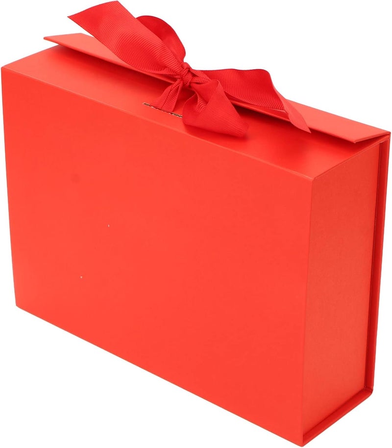 كلاراكو صناديق تغليف هدايا قابلة للطي وإعادة الاستخدام من كلاركو مع شريط لتخزين المجوهرات والحلوى والشموع والعطور، متينة وسهلة التجميع (أحمر) - Image 5