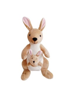Tickles Kangaroo Mother With Baby Stuffed Soft Plush Toy Kids Birthday (Size: 30 Cm Color: Light Brown)  - Image 1