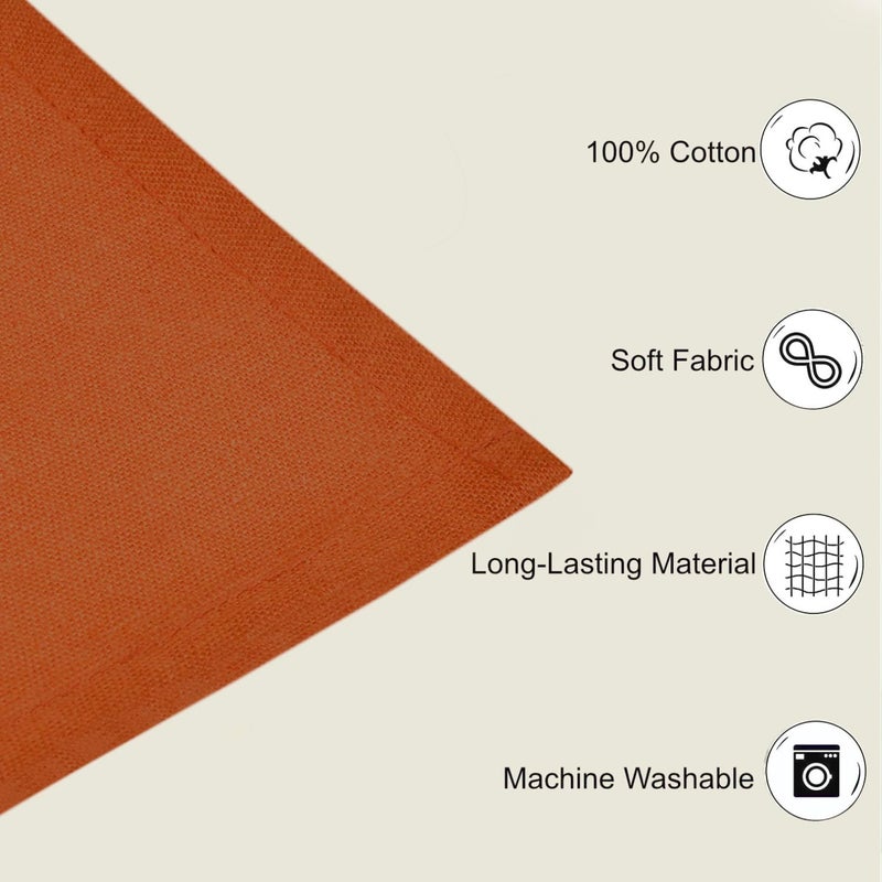 StyleMyWay Stylemyway Dining Table Premium Cotton Table Napkin Set of 6 L x B 17 x 17 inch Brown Soft Absorbent Washable Premium Cloth Napkins with Lace for Party Hotel and Home - Image 3