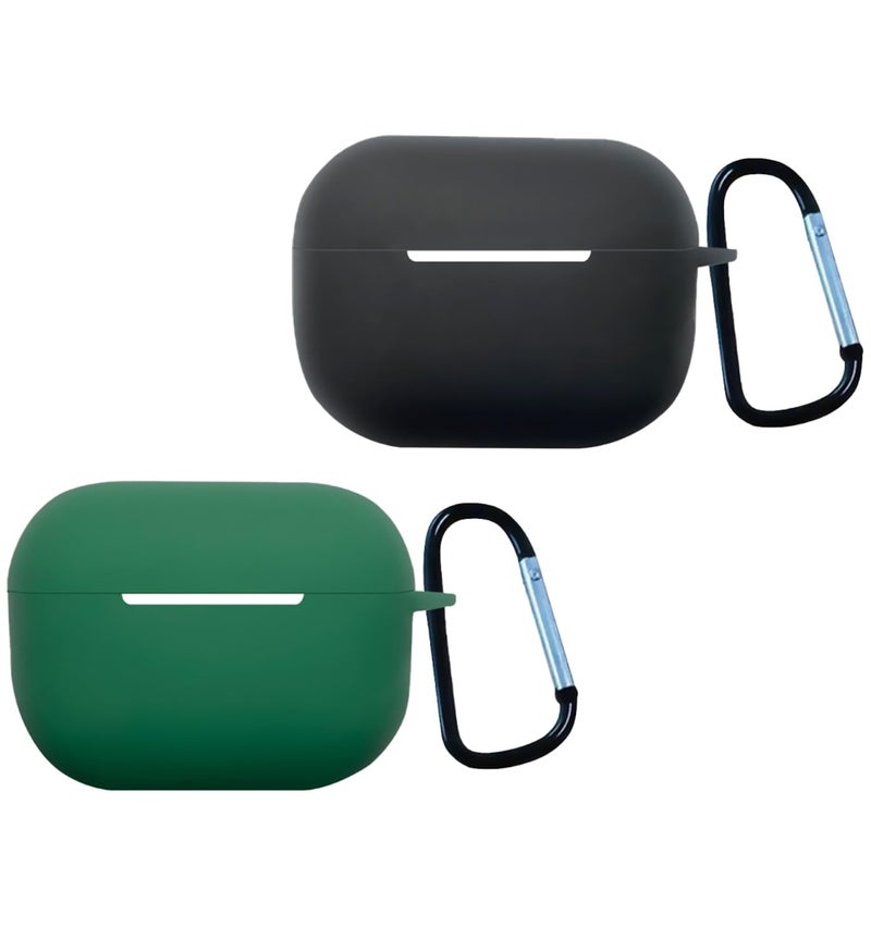 CERLINK AirPods Pro 2 Case Compatible with Airpod 2 Pro & Airpods Pro, Earphone Case Cover Keychain | Shock Ressitant Full Protection LED Visible (Black) - Image 1