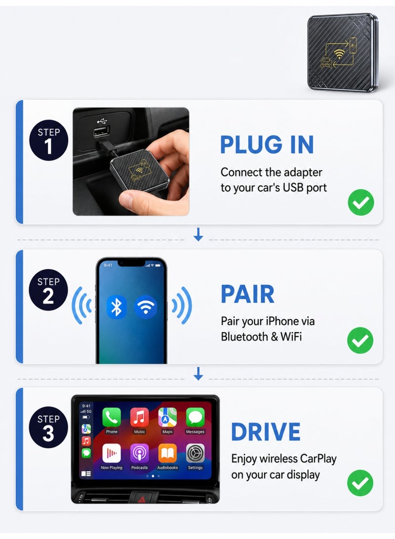 Wired-to-wireless CarPlay adapter, 4G multi-network connectivity box, Android Auto smart in-car CarPlay adapter, 2-in-1 wireless AI box – plug and play - Image 3