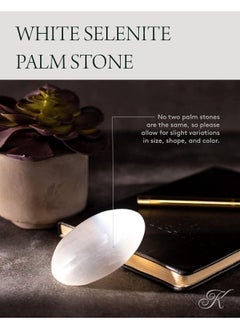 Kalifano KALIFANO Selenite Palm Stone - Worry Stone  - Image 4