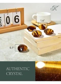 Kalifano KALIFANO Tiger's Eye Heart - Worry Stone with Healing & Calming Effects - AAA Grade High Energy Crystal with Information Card - Reiki Carving Used for Protection (Family Owned)  - Image 3