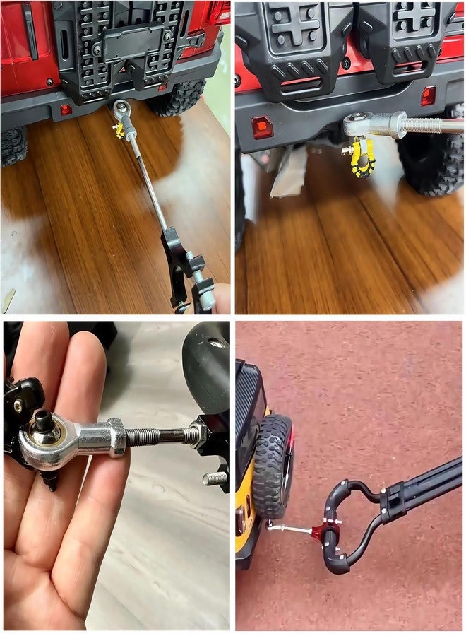 AMK Metal Tow Hitch Connecting Rod for 1/10 1/8 1/7 RC Crawler Cars, Trailer Hook for Camping Vehicle Accessories Upgrade (Red) - Image 2