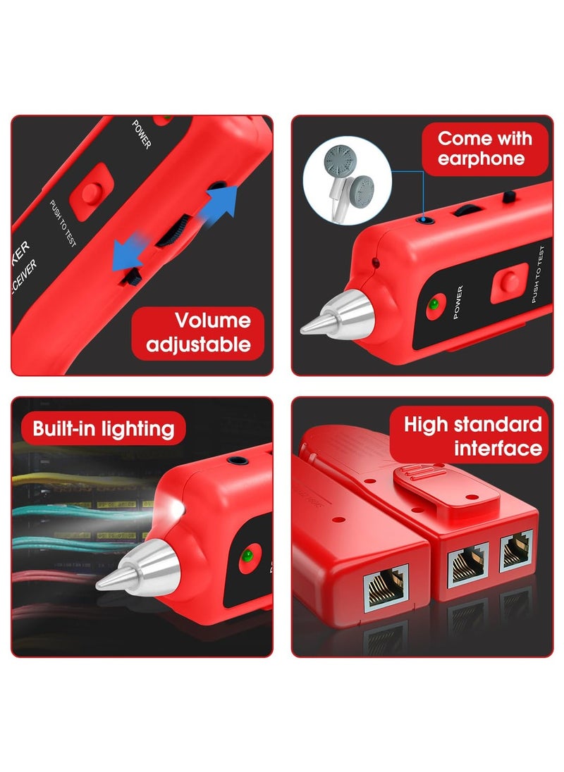 Wire Cable Tracker Tester RJ45 RJ11 Line Finder,Multifunction Wire Tracker Ethernet LAN Network Cat5 Cat6 for Cable Collation,Network Maintenance Collation